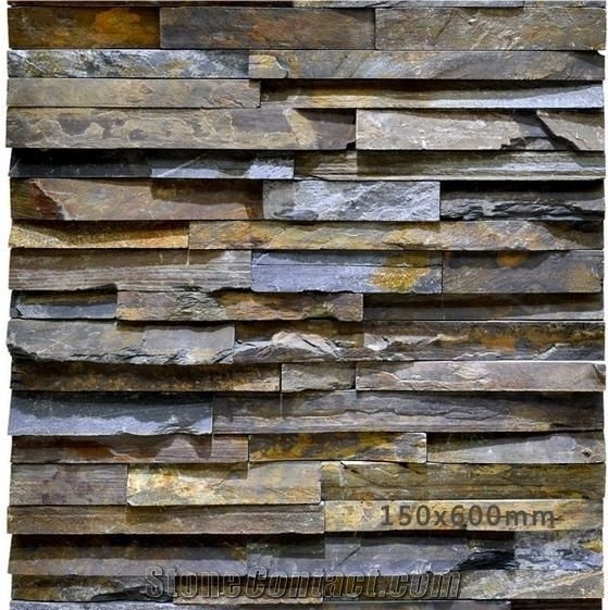 China Rusty Slate Thin Culture Stone Panel Cladding