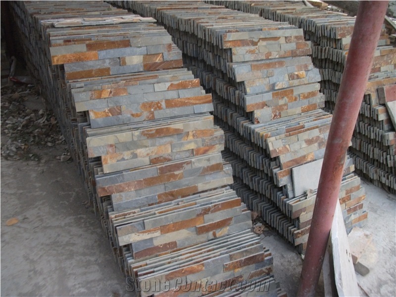 China Rusty Slate Thin Culture Stone Panel Cladding