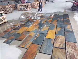 China Rusty Yellow Slate Natural Flooring Tiles