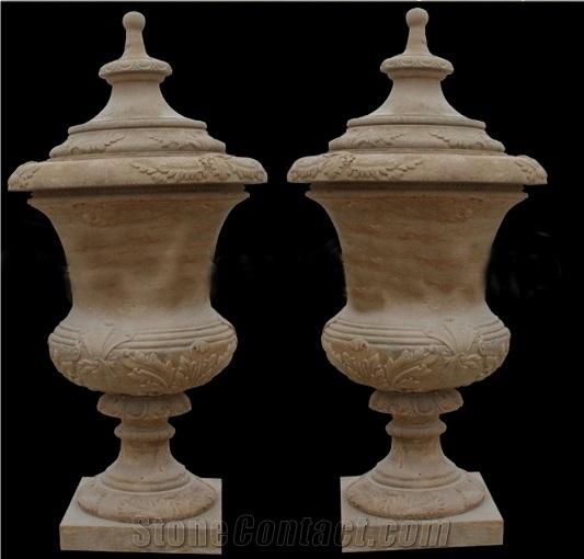 Chinese Cheap Sunset Red Marble Flower Planters
