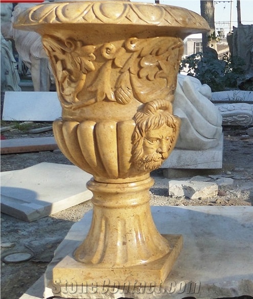 Chinese Cheap Sunset Red Marble Flower Planters