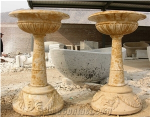 Chinese Cheap Sunset Red Marble Flower Planters