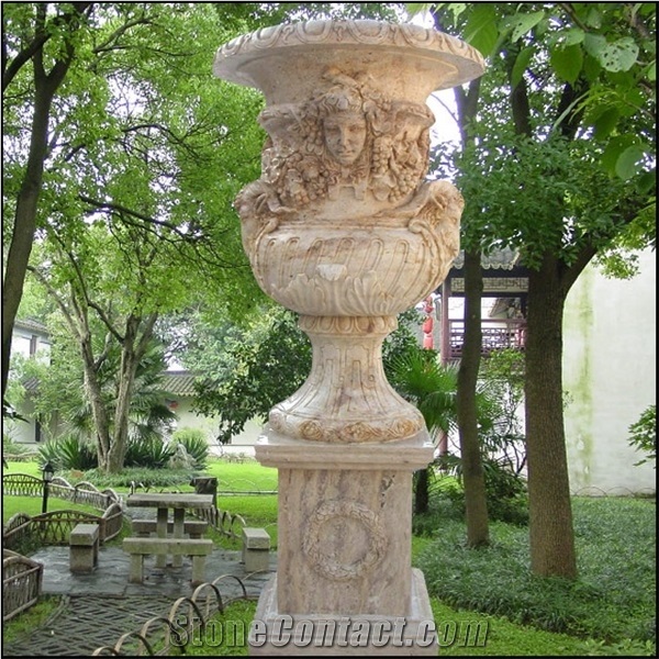 Chinese Cheap Sunset Red Marble Flower Planters