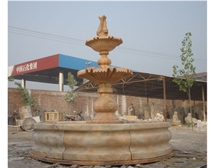 Classical Simple Yellow Limestone Water Fountains