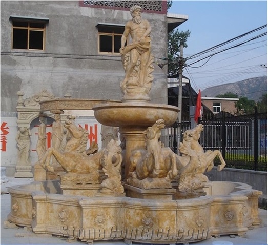 Customized Big Square Wall Fountains Carving Stone