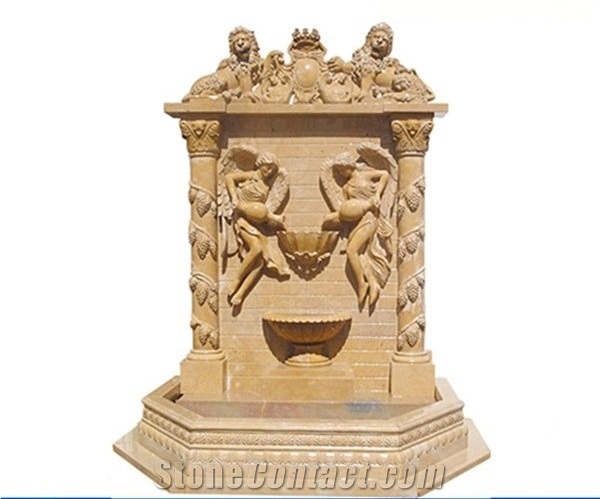 Customized Big Square Wall Fountains Carving Stone