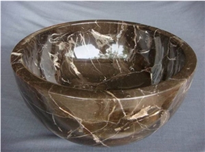 Dark Coffee Brown Marble Sinks And Basins,Vessel