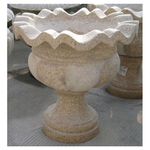 Decoration Hand Carved White Marble Flowerpot