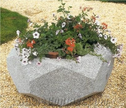 Decoration Hand Carved White Marble Flowerpot