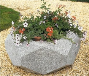 Decoration Hand Carved White Marble Flowerpot
