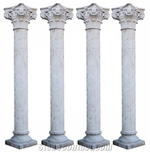Decorative White Marble Roman Pillar Stone Greek Column