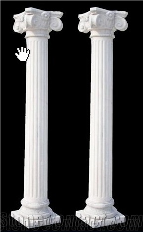 Decorative White Marble Roman Pillar Stone Greek Column