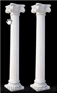 Decorative White Marble Roman Pillar Stone Greek Column