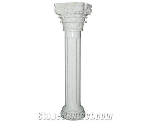 High Quality Beige Marble Sculptured Home Decorated Pillars