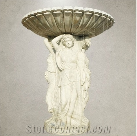 Limestone Lion Head Relief Engraved Wall Mounted Fountains