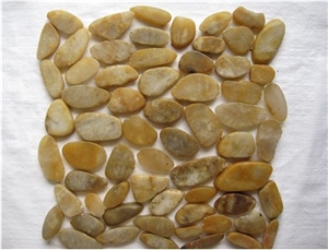 Mixed Color Polished River Pebbles Mosaic Pattern