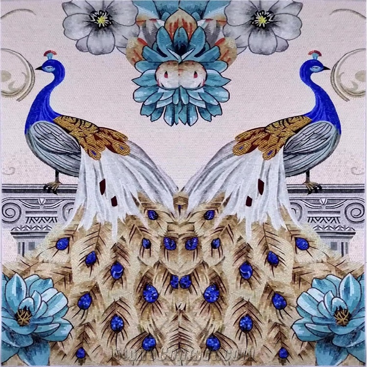 New Style Beautiful Peacock Mosaic Pattern Wall Art Design