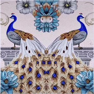 New Style Beautiful Peacock Mosaic Pattern Wall Art Design