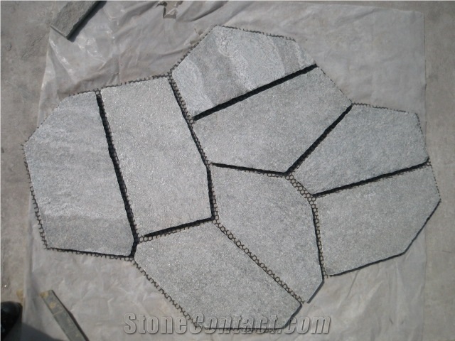 P014 Slate Flagstone Walkway Pavers Flooring Tiles On Mesh