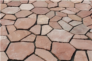 P014 Slate Flagstone Walkway Pavers Flooring Tiles On Mesh