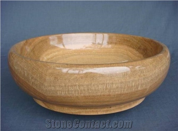 Polished Guizhou Wood Stone Marble Round Sinks & Basin