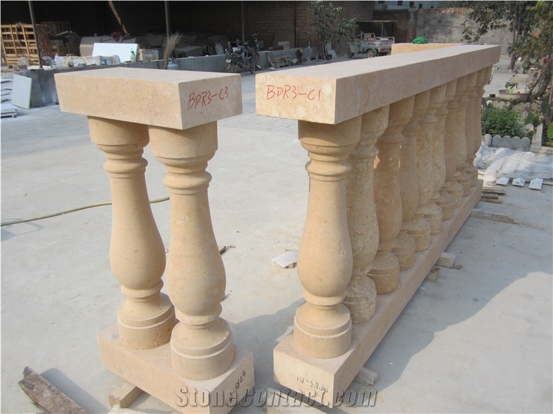 Pure White Marble Curved Handrail Railings & Balustrades