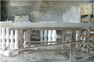 Pure White Marble Curved Handrail Railings & Balustrades