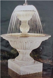 Pure White Marble Fountains With Children Statues