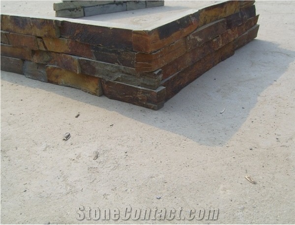 Rough P014 Yellow Natural Slate Stone Veneer Stacked Stone