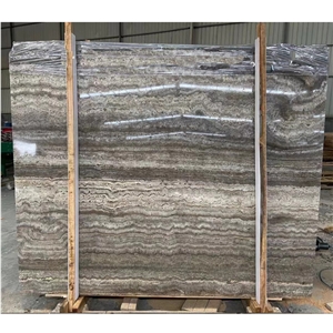Silver Grey Travertine Slab And Tiles For  Walling