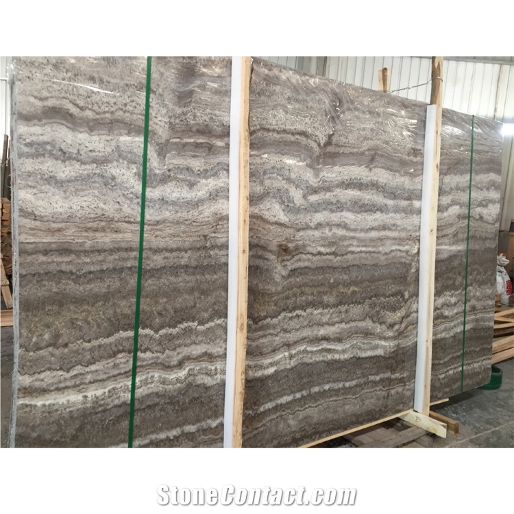 Silver Grey Travertine Slab And Tiles For  Walling