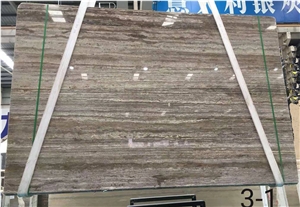 Silver Grey Travertine Slab And Tiles For  Walling