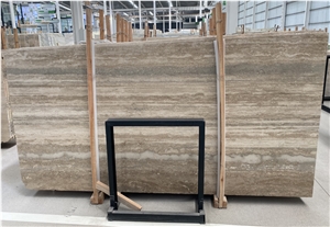 Silver Grey Travertine Slab And Tiles For  Walling