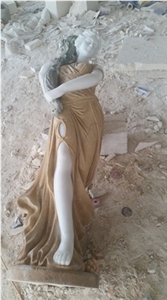 Sunset Red Marble Human Handcarved Sculptures