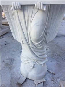 White Angel Marble With Letter Carved Monuments