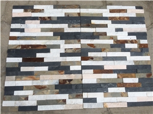 White,Grey,Black Quartzite Tiles,Z-Shaped Flat Culture Stone