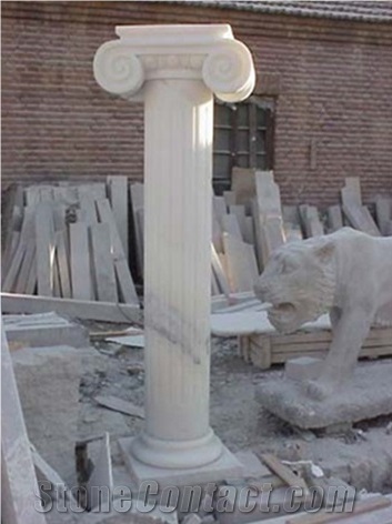 White Marble Column,Interior Polished Carved Pillars