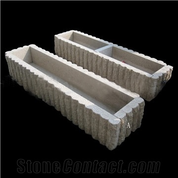 White Marble Hand Carved Flower Pot & Planters