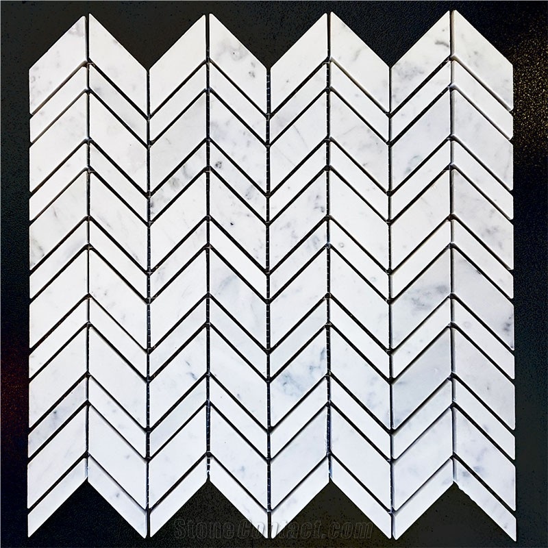 White Marble Mosaic Tiles And Wall Panel