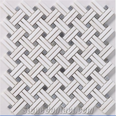 White Marble Mosaic Tiles And Wall Panel