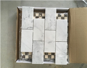 White Marble Mosaic Tiles And Wall Panel