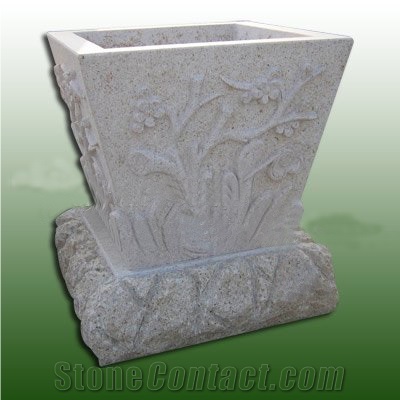 White Marble Round Planter Pots,Flower Stand Pots