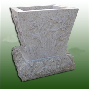 White Marble Round Planter Pots,Flower Stand Pots