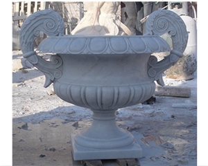 White Marble Statue Flower Stand & Planters