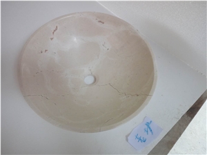 White Marble With Red Veins Vessel Basins
