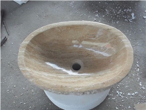 White Marble With Red Veins Vessel Basins