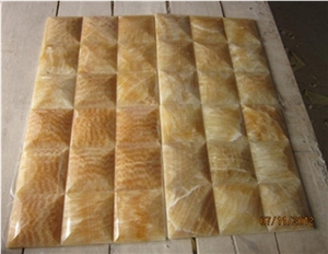 Yellow Honey Onyx Mosaics Wall Cladding Panel
