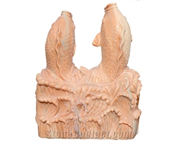 Yellow Limestone Human Statue Fountains & Water Features