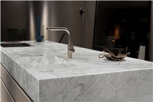 Bianco Laura Quartzite Island Top- Kitchen Countertop