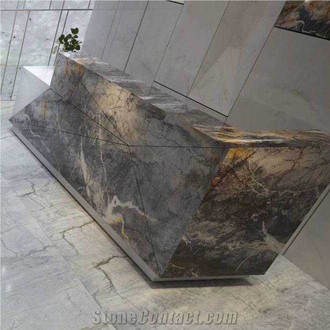 Iron Blue Quartzite Reception Counter